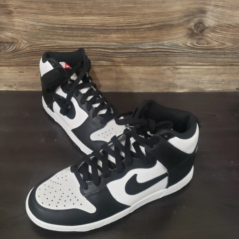 New Nike Dunk High Black White Sneakers Size 8 Womens Streetwear Casual Everyday